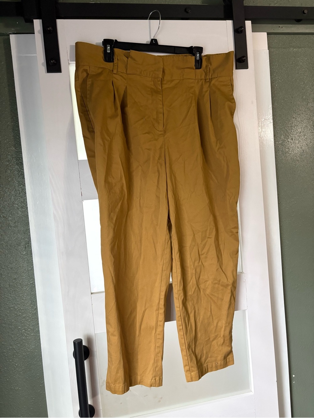 Pleated Chino Pants in Mustard Brown
